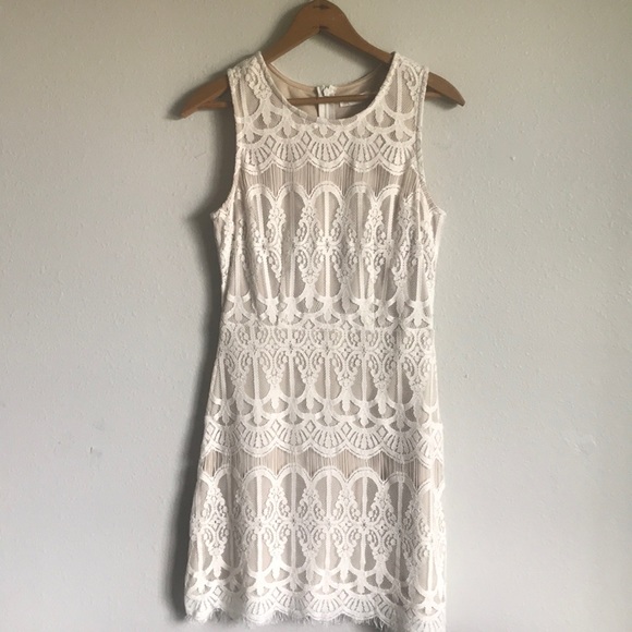 Blu Pepper Dresses & Skirts - Blu pepper summer nude lace mini dress